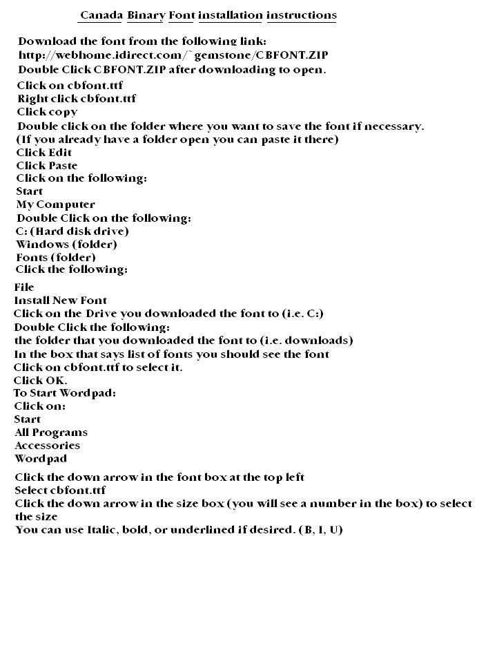 Font download instructions
